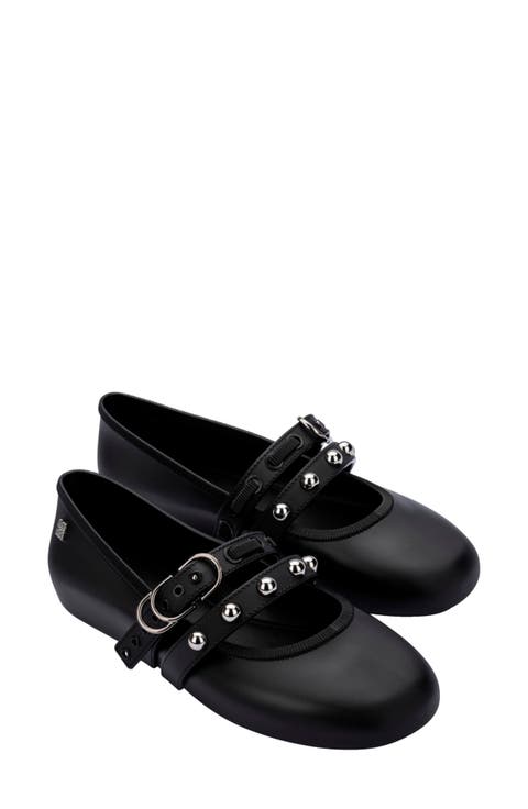 Stud Mary Jane Soft Ballerina Flat