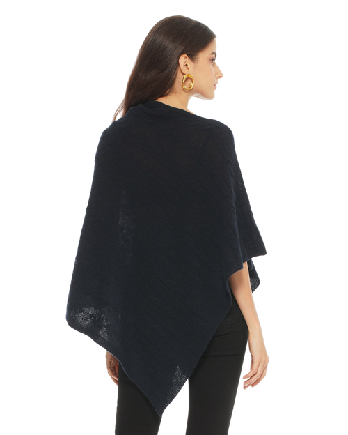 Monticelli Cashmere Pure Cashmere Textured Knit Poncho In Gray