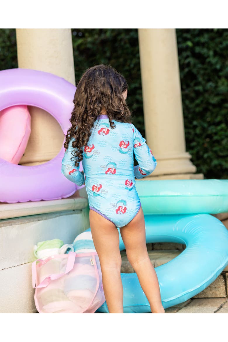 The Little Mermaid Princess Ariel One Piece Swimwear, Alternate, color, Ariel Light Blue