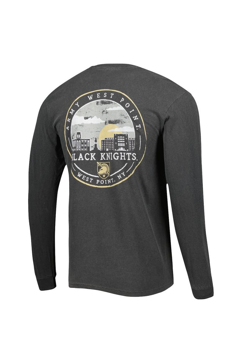 Men's Black Army Black Knights Circle Campus Scene Long Sleeve T-Shirt, Alternate, color, Black