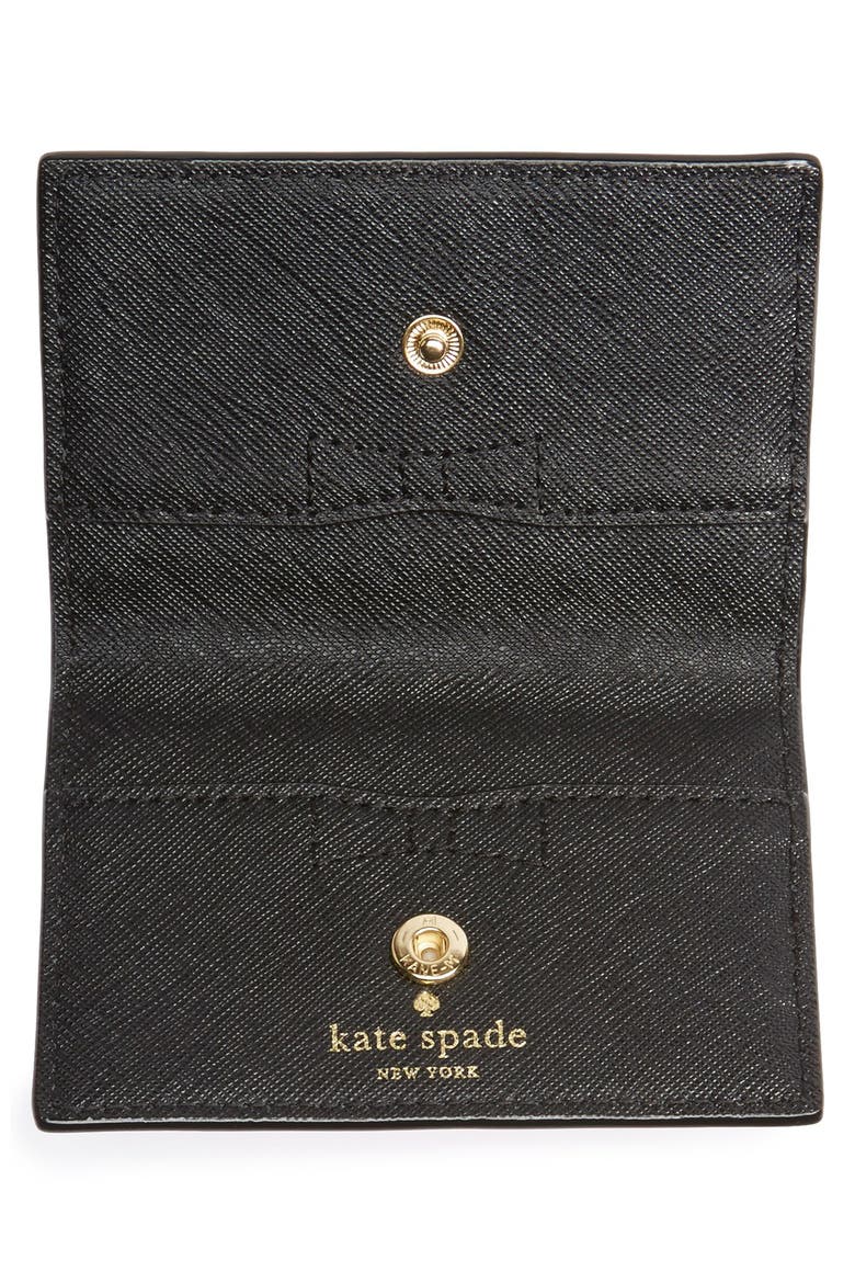 'cedar street - melanie' leather card case, Alternate, color, BLACK