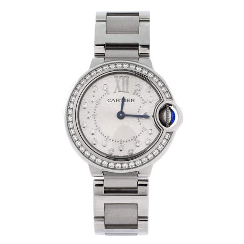 Ballon Bleu de Cartier Quartz Watch Stainless Steel with Diamond Bezel and Markers 28