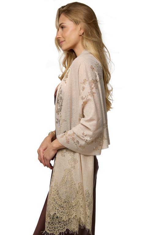 Saachi Lace Embellished Scarf In Brown