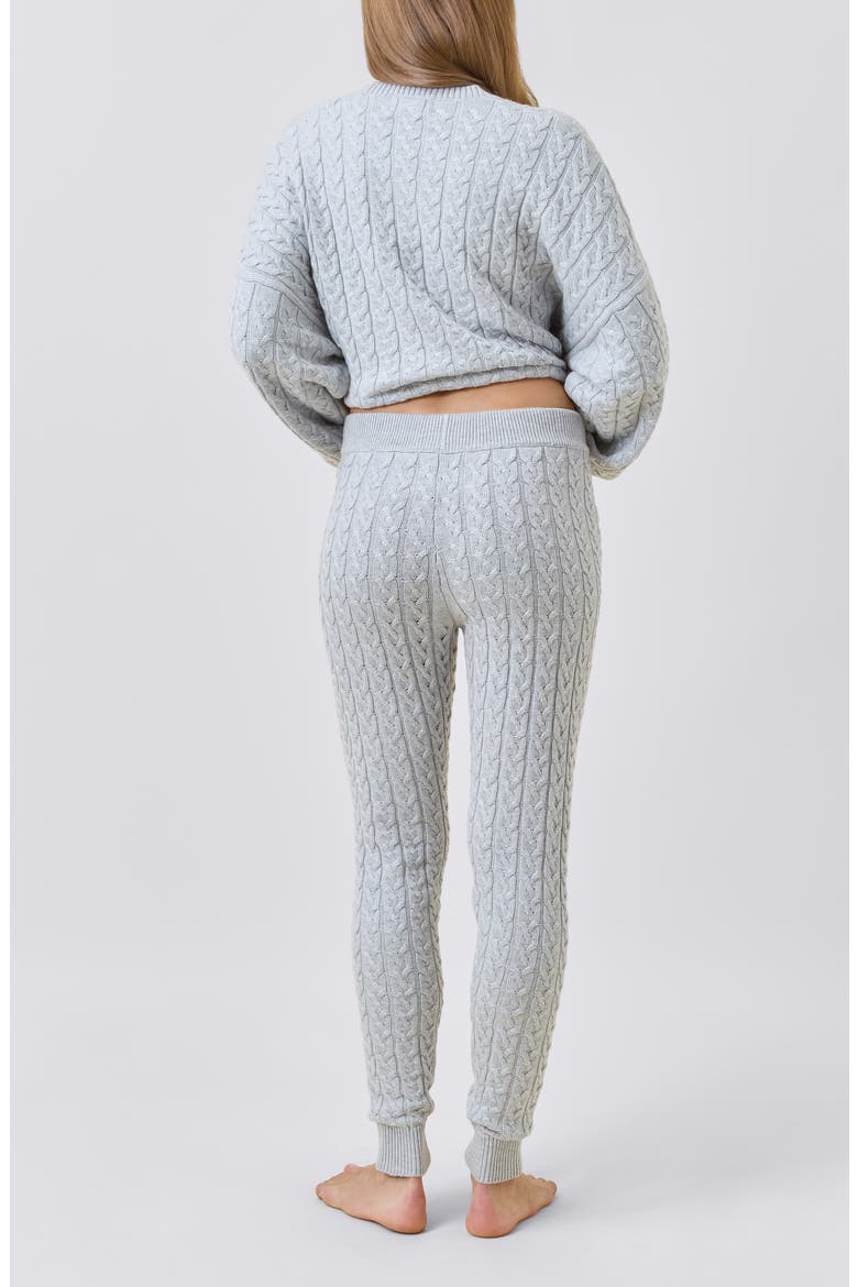 Cable Knit Pajama Pants, Alternate, color, GREY
