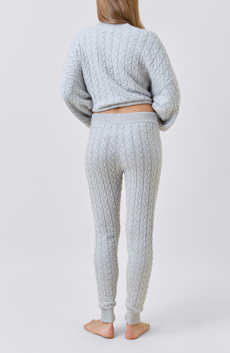 Papinelle Cable Knit Pajama Pants, Alternate, color, Grey
