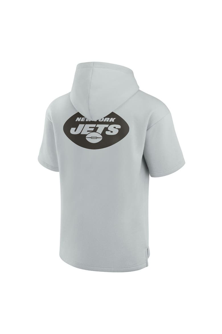 Unisex Fanatics Signature Gray New York Jets Super Soft Fleece Short Sleeve Hoodie, Alternate, color, Gray