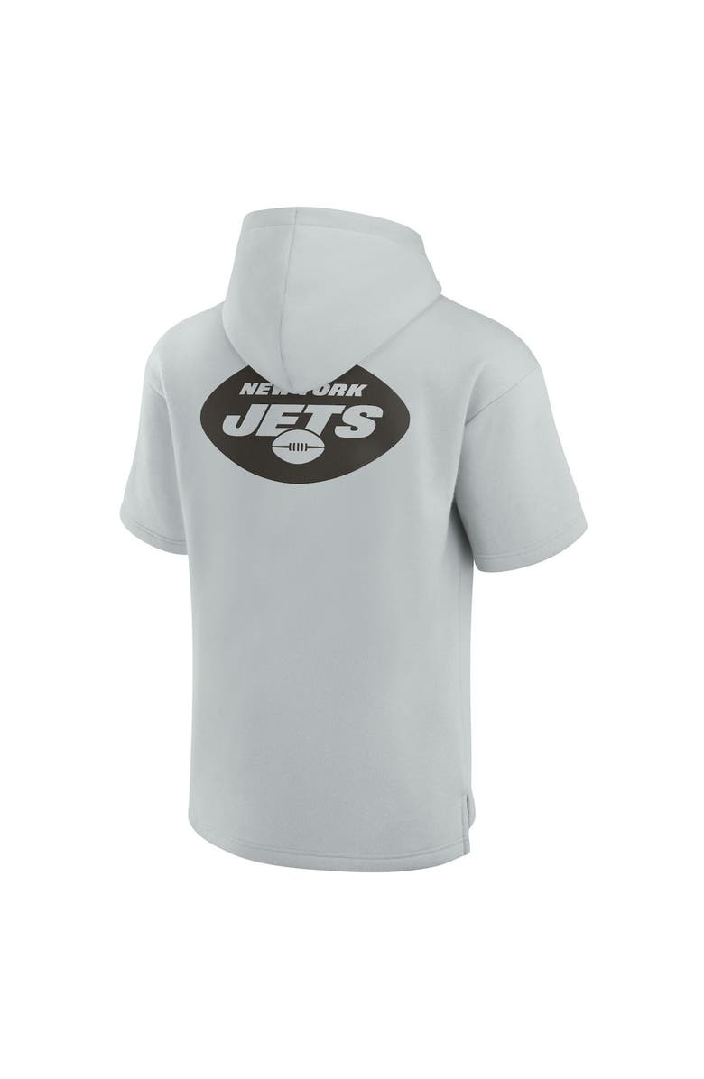 Fanatics Signature Unisex Fanatics Signature Gray New York Jets Super Soft Fleece Short Sleeve Hoodie, Alternate, color, Gray