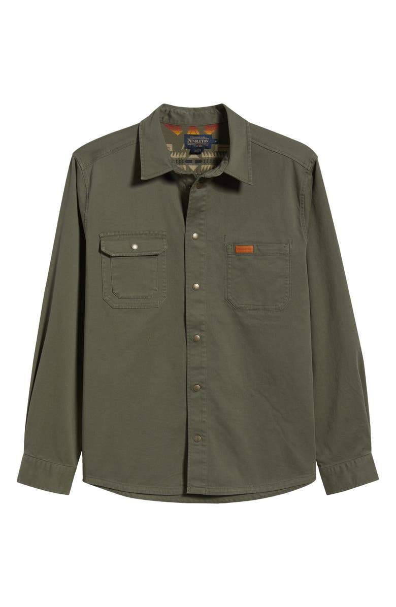 Pendleton Cotton Stretch Twill Work Shirt, Alternate, color, Green/ Ponderosa