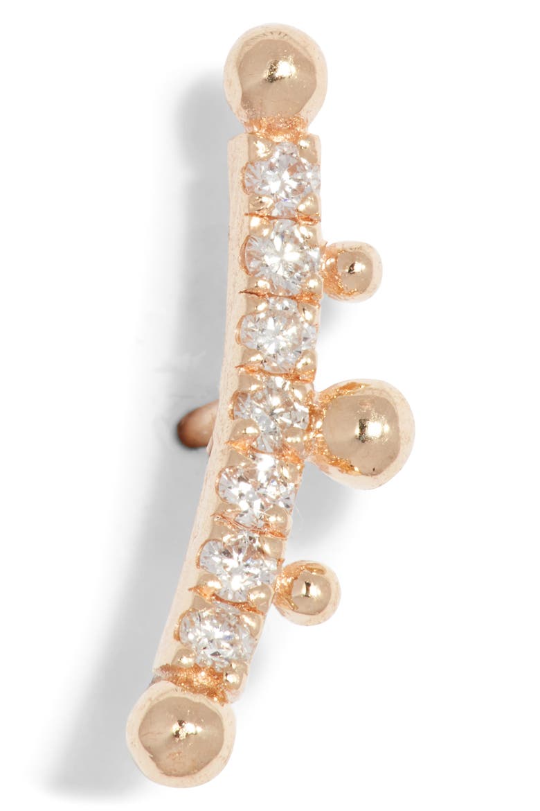 Dew Drop Marine Single Diamond Ear Crawler, Alternate, color, GOLD/ DIAMOND/ RIGHT