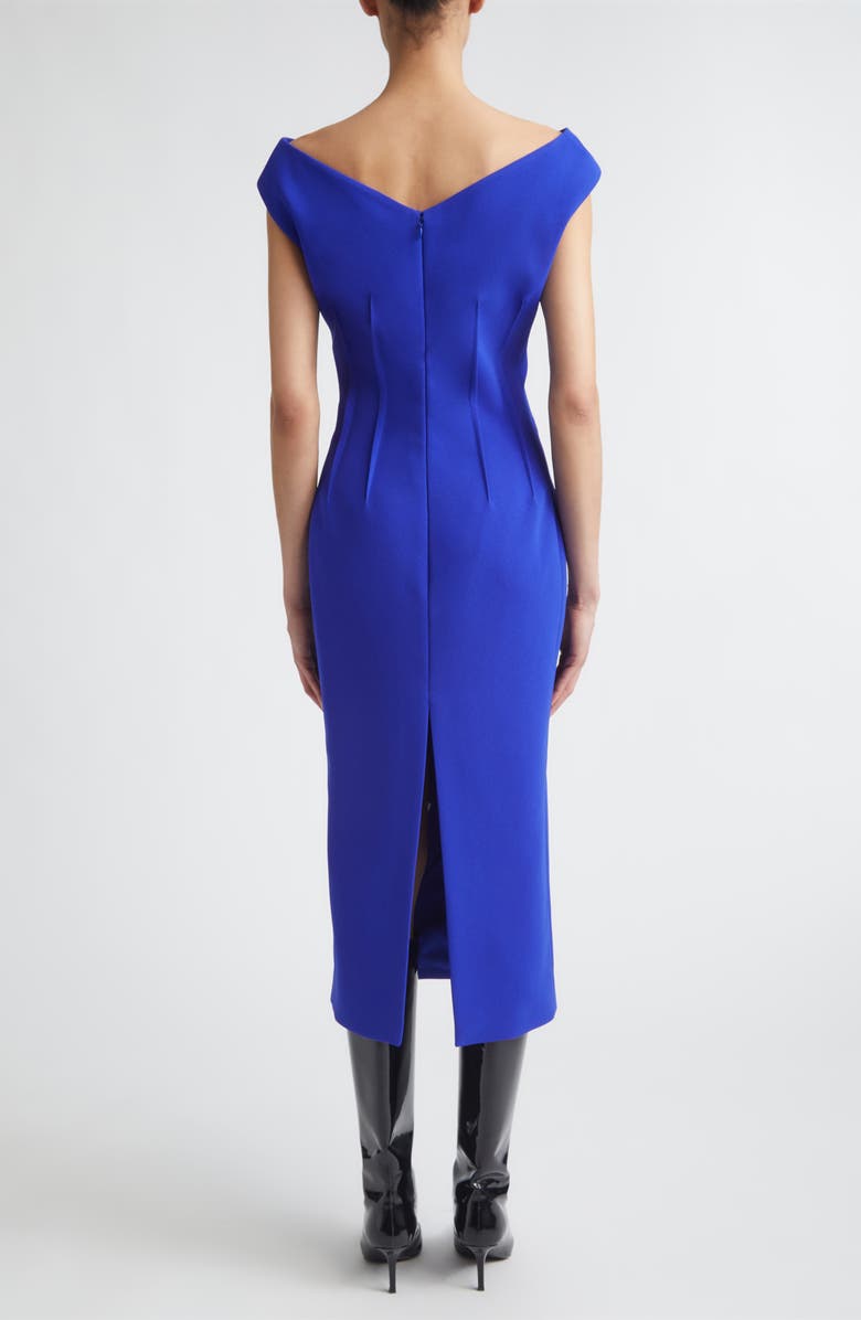 Jil Sander Technical Double Face Crepe Midi Dress, Alternate, color, Bluebell