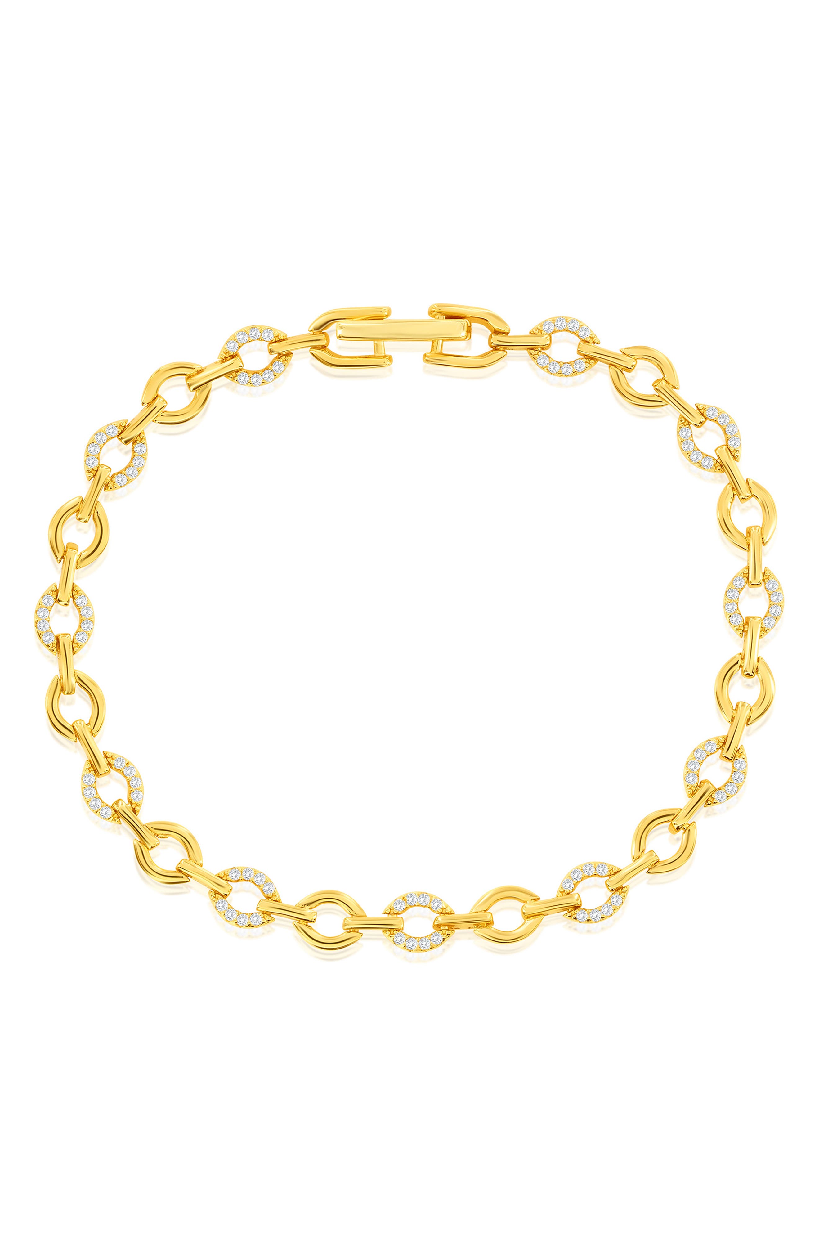 Cubic Zirconia Oval Link Bracelet