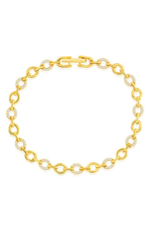 Cubic Zirconia Oval Link Bracelet