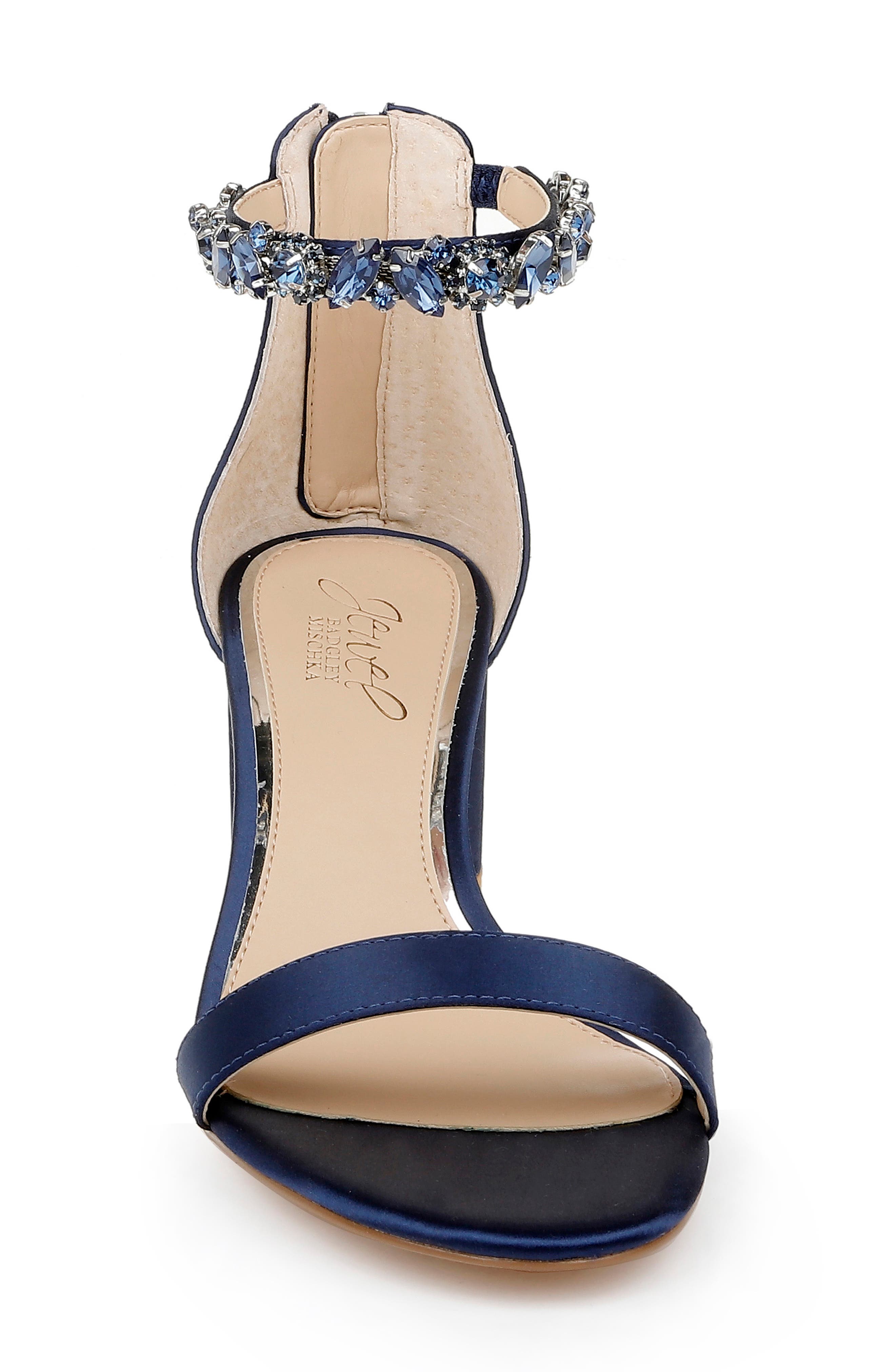 Jewel Badgley Mischka Catalina Ankle Strap Sandal, Alternate, color, Navy