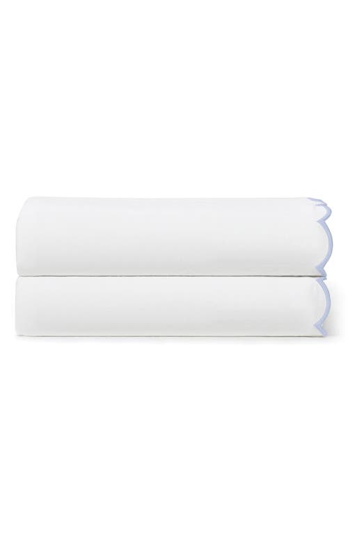 Peri Home Set Of 2 Scallop Cotton Pillowcases In Blue