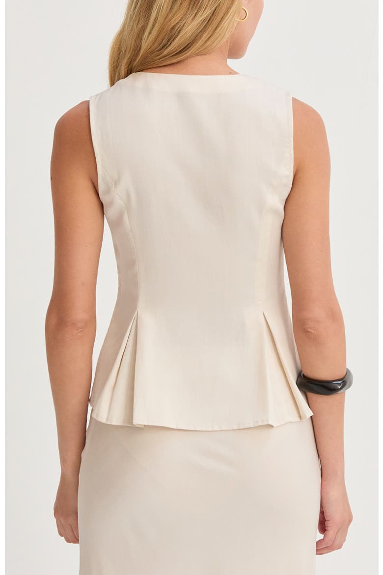 Pleated Lyocell Vest, Alternate, color, Cream