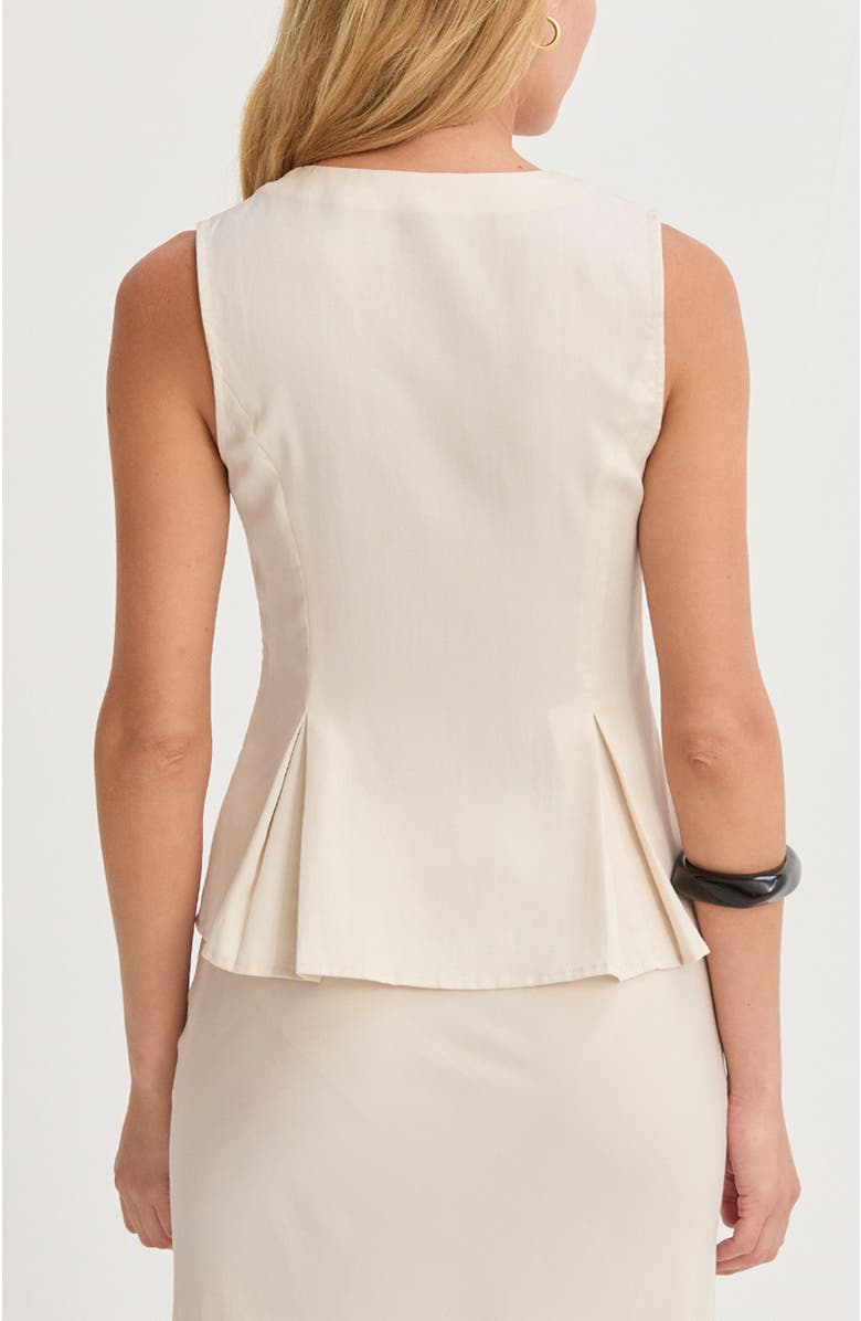 CRESCENT Pleated Lyocell Vest, Alternate, color, Cream