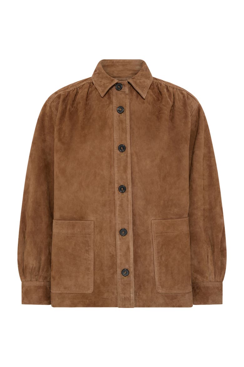 Nomelie Suede Jacket, Alternate, color, Straw