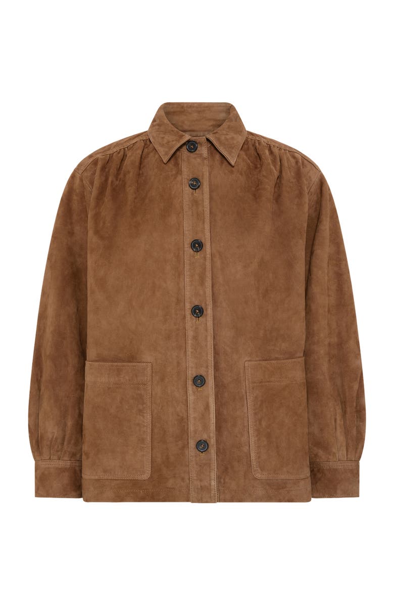 GERARD DAREL Nomelie Suede Jacket, Alternate, color, Straw