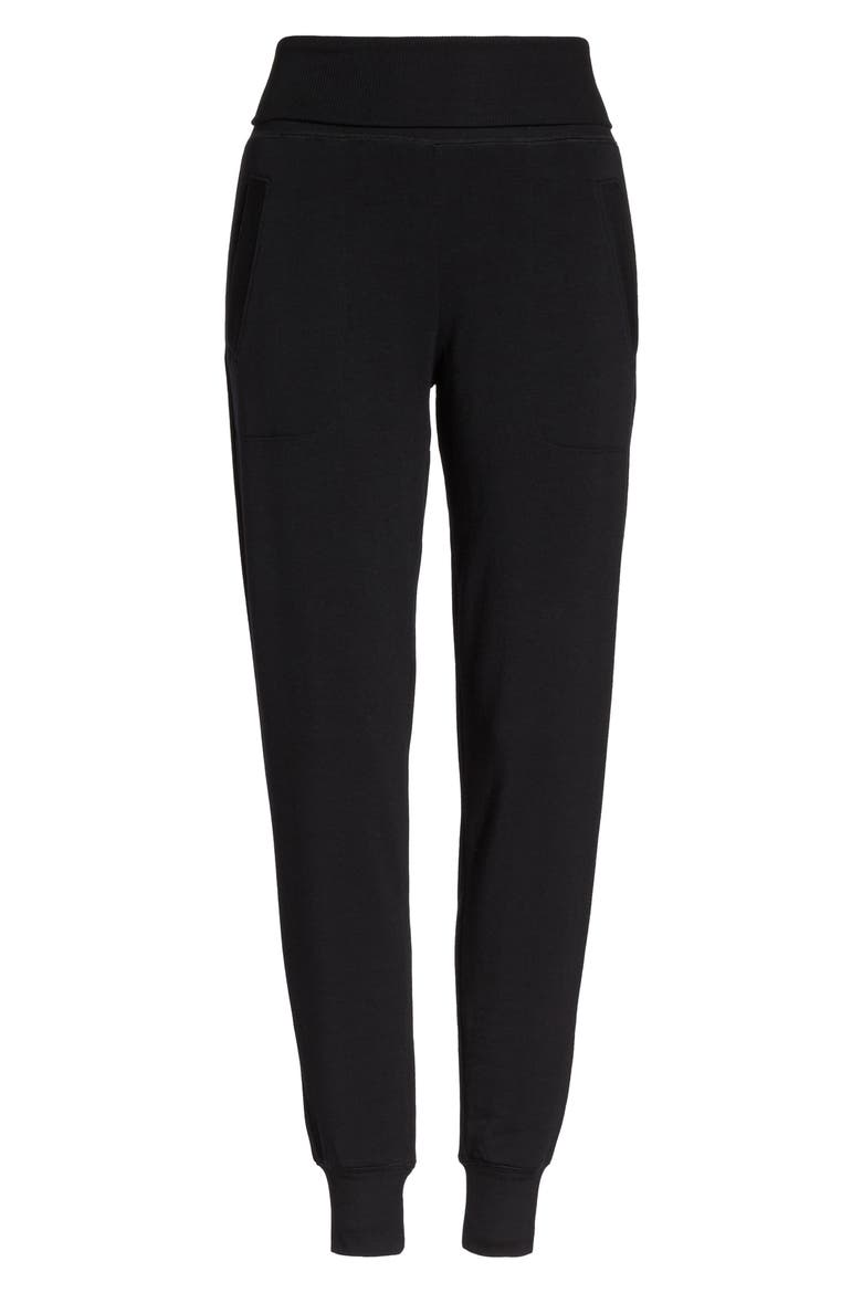 Cozy Fleece Sweatpants, Alternate, color, BLACK