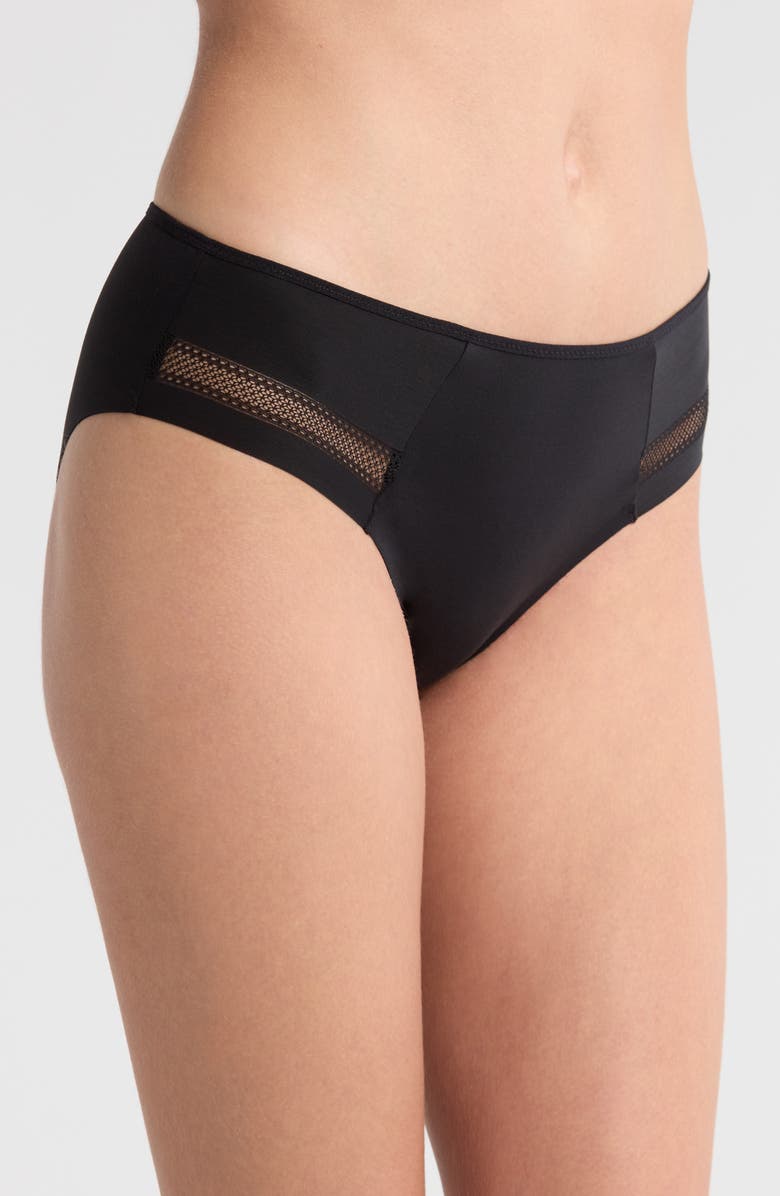 Chantelle Lingerie Easy Bliss Mid Rise Bikini Briefs, Alternate, color, Black