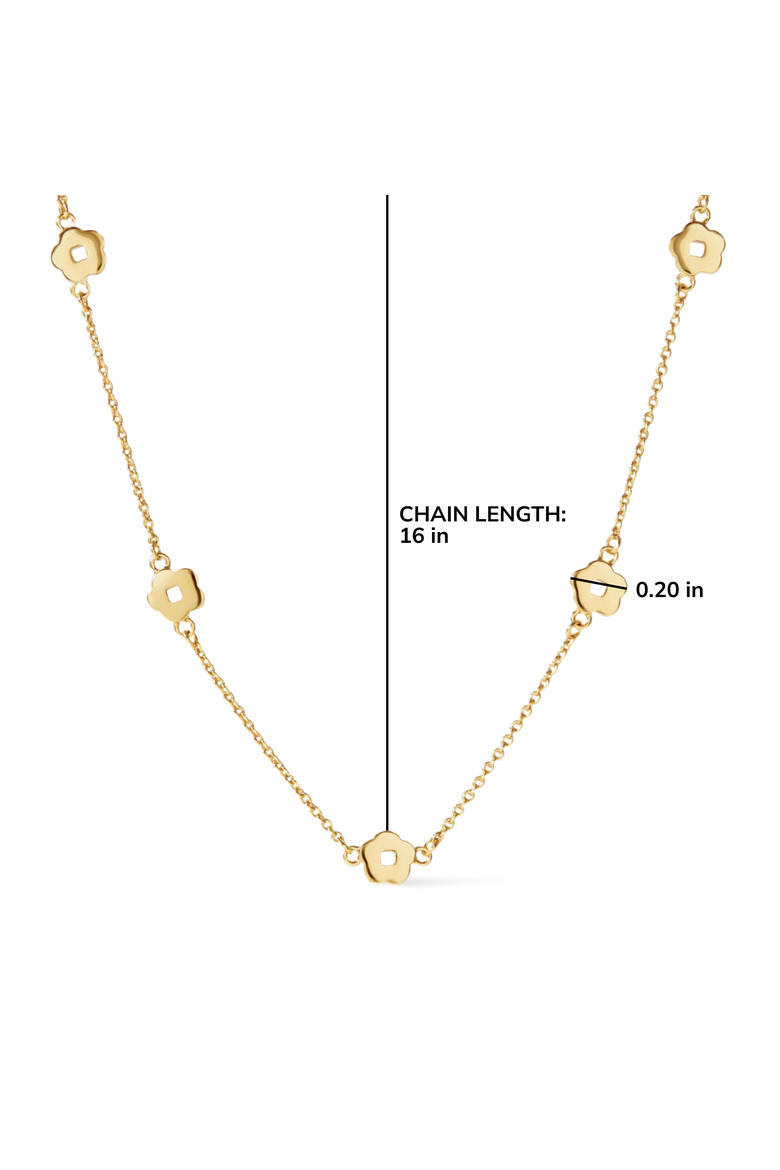 Flower Station Necklace - Rowena Necklace, Alternate, color, Gold