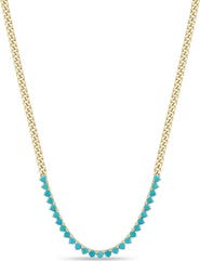 Zoë Chicco 14K Gold Turquoise Curb Chain Necklace