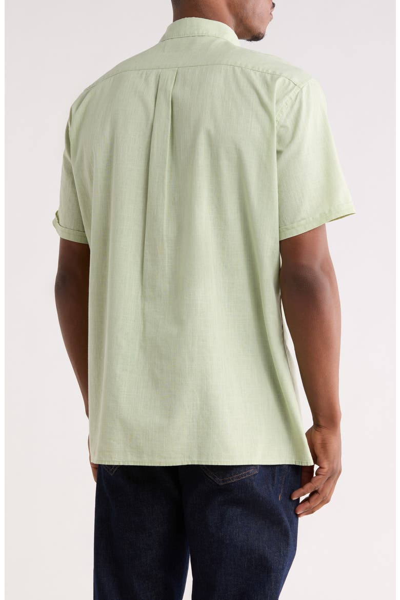 Pigment Dyed Cotton Button-Up Shirt, Alternate, color, SEAGRASS