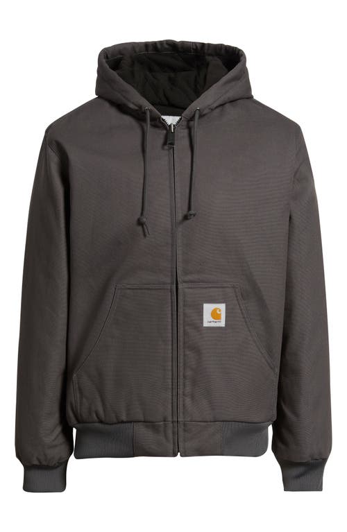 Carhartt Work In Progress Active Canvas Hooded Jacket In Gray