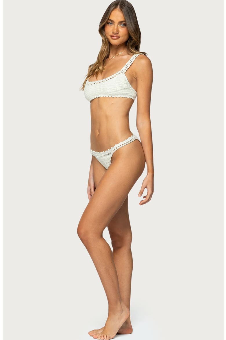 Enzo Crochet Bikini Bottoms, Alternate, color, WHITE