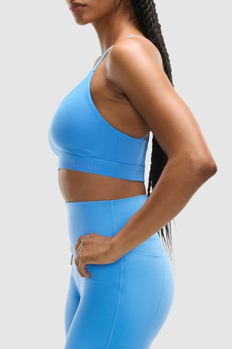 Cadent V-Neck Strappy Back Bra, Alternate, color, Summer Sky