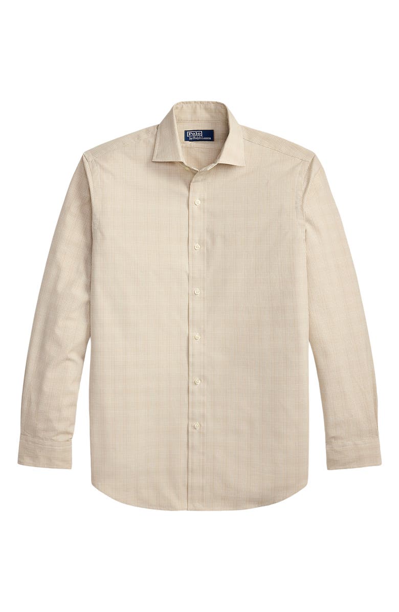 Polo Ralph Lauren Classic Fit Glen Check Cotton Poplin Button-Up Shirt, Alternate, color, Coastal Beige White