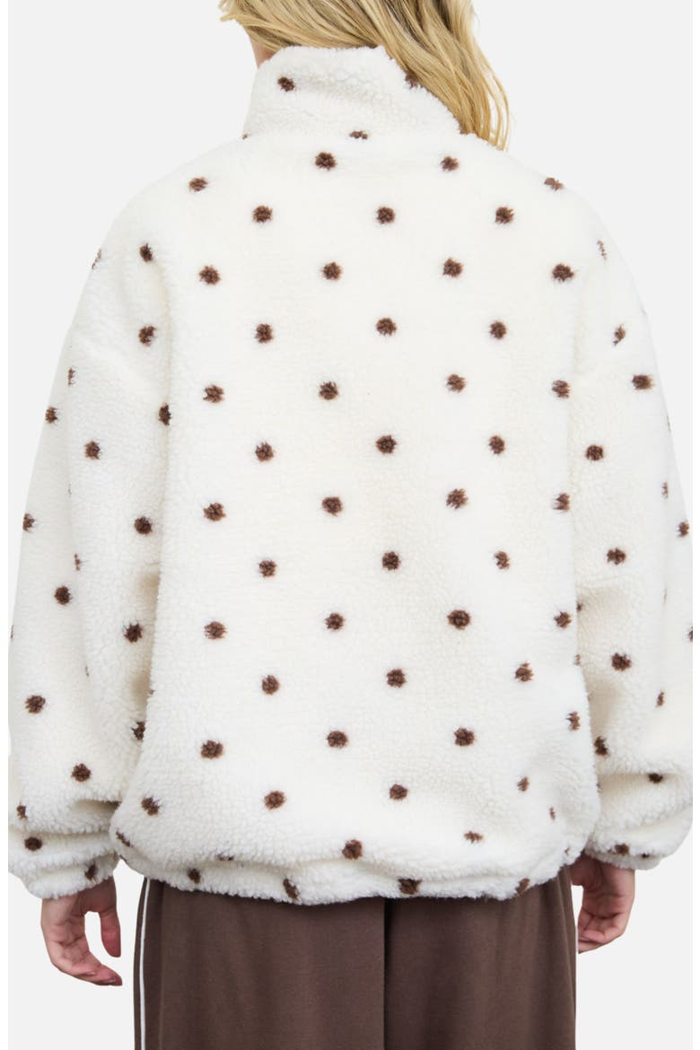 Polka Dot Fleece Jacket, Alternate, color, IVORY