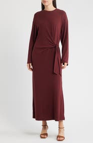 FRNCH Valeriane Long Sleeve Side Tie Dress