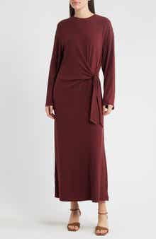 FRNCH Valeriane Long Sleeve Side Tie Dress