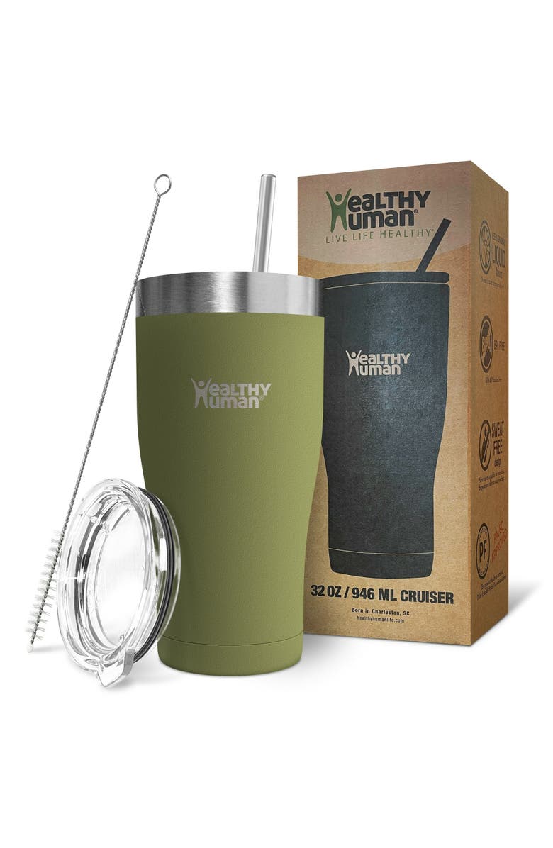 Healthy Human Stainless Steel Tumbler 
Lid, 32 oz Olive, Alternate, color, Green