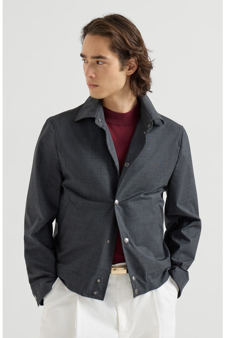 Virgin wool fresco outerwear jacket, Main, color, Dark Grey