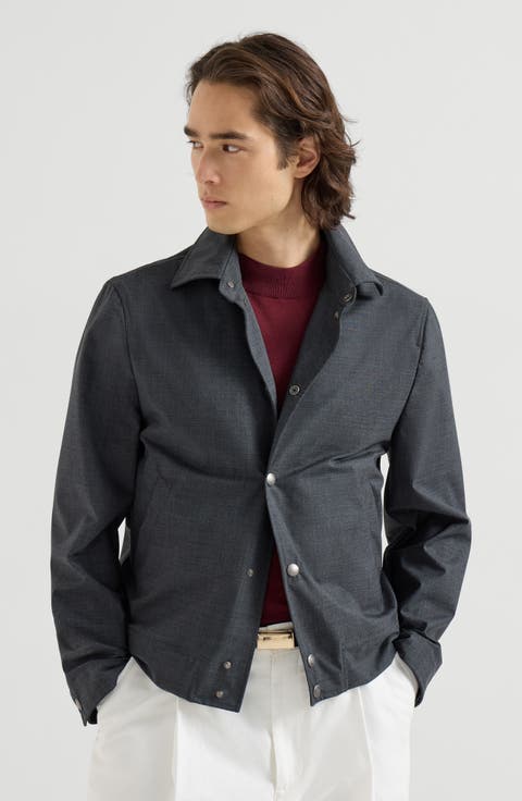 Virgin wool fresco outerwear jacket