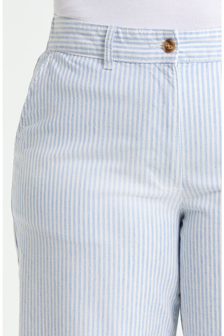 Easy Straight Leg Crop Pants, Alternate, color, IVORY- BLUE JANE STRIPE
