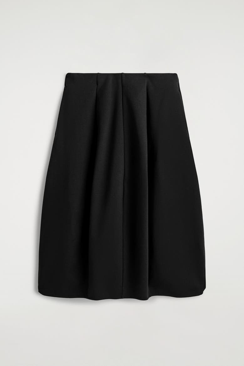 Sculptural Jersey Midi Skirt, Alternate, color, BLACK