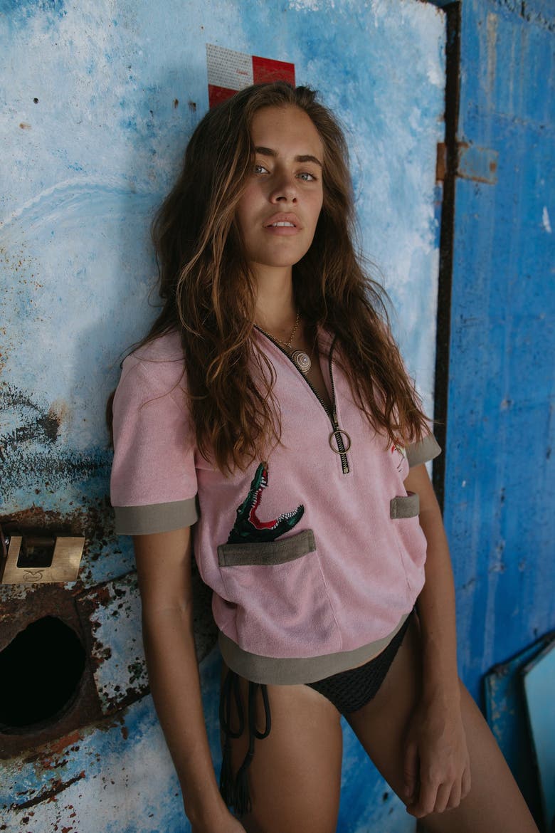 'Flamingo Tartare' Cabana, Alternate, color, Pink