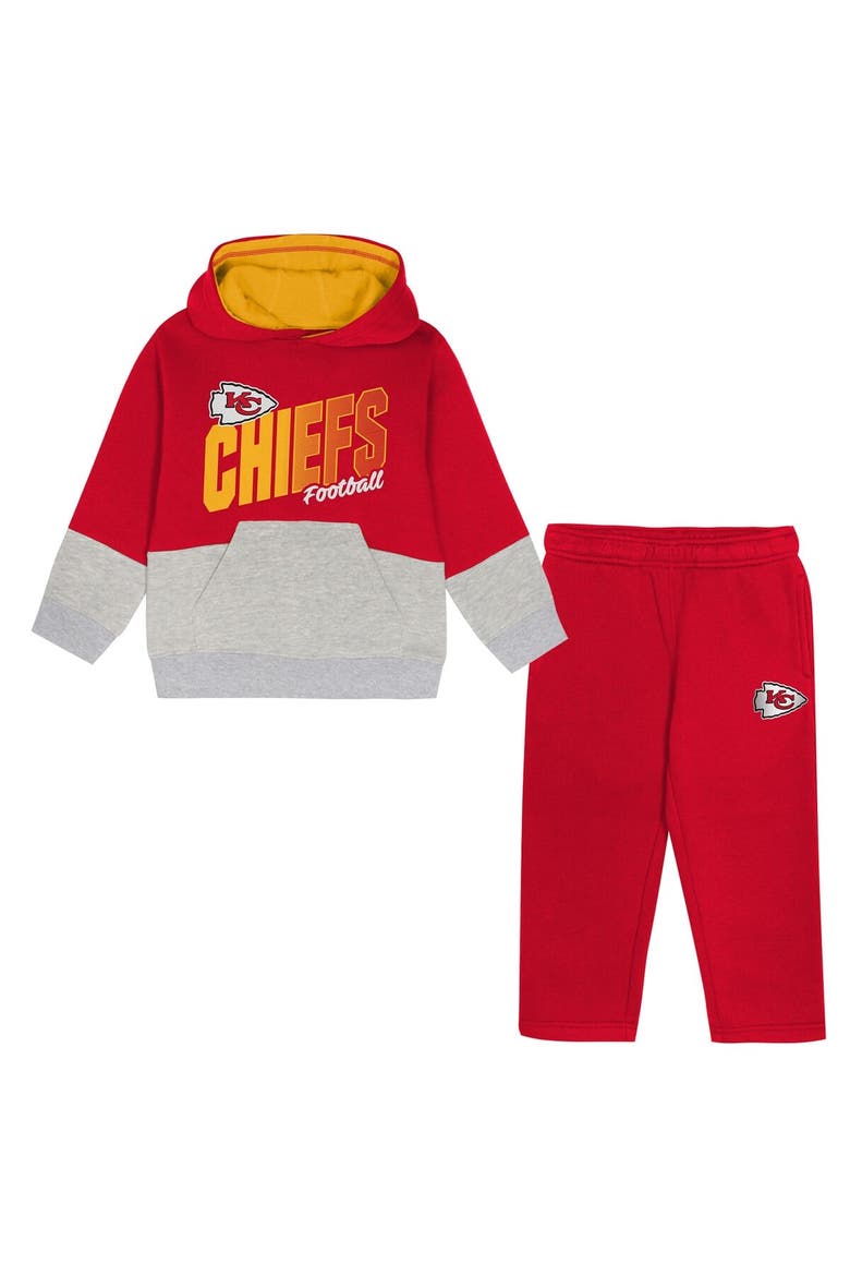 Toddler Outerstuff Red Kansas City Chiefs Lineman Fleece Hoodie & Pants Set, Main, color, Red