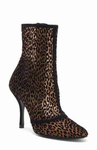 Gianvito Rossi Leopard Print Knit Stretch Bootie Women Nordstromrack