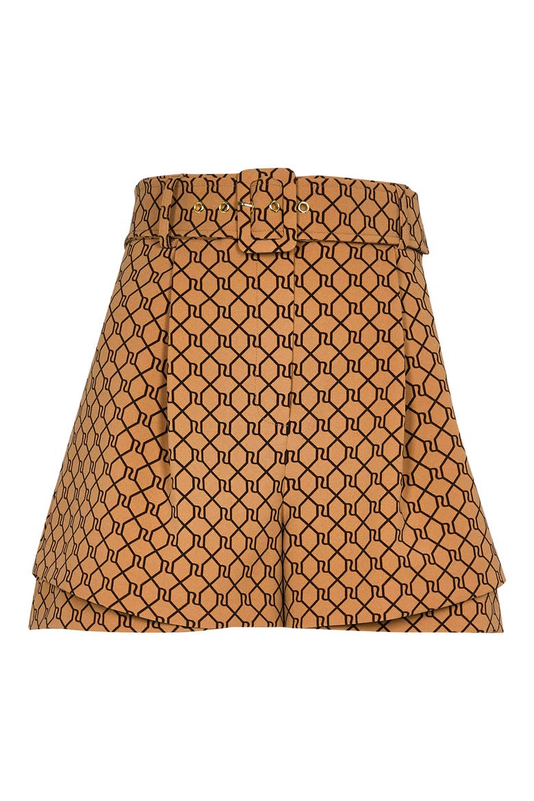 Monogram Belted Shorts, Alternate, color, BROWN MONOGRAM