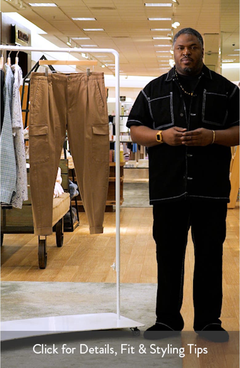 Perin Pleated Tapered Leg Cargo Pants, sales video thumbnail
