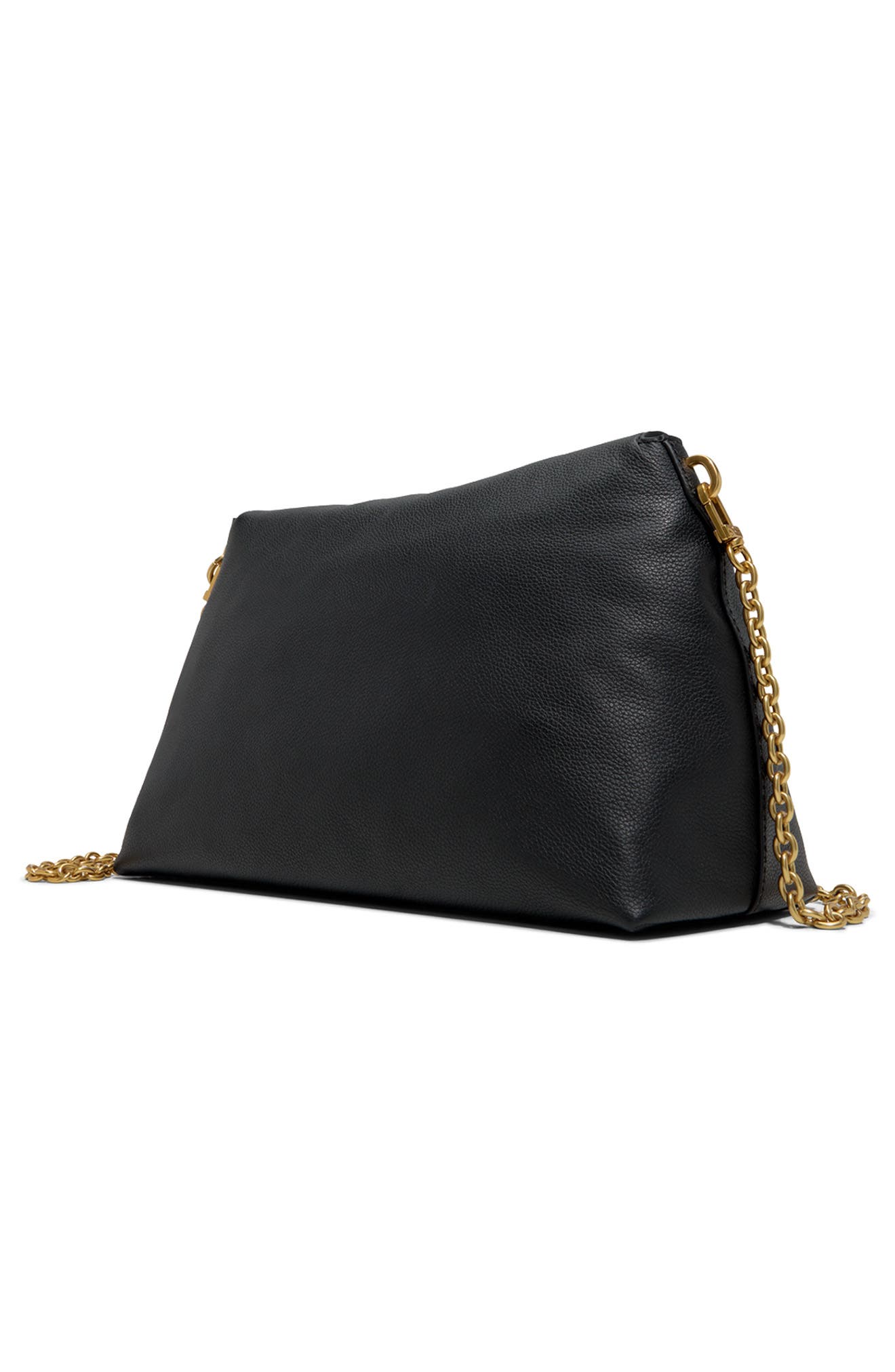 Gigi Faux Leather Crossbody Clutch, Alternate, color, PEBBLE BLACK