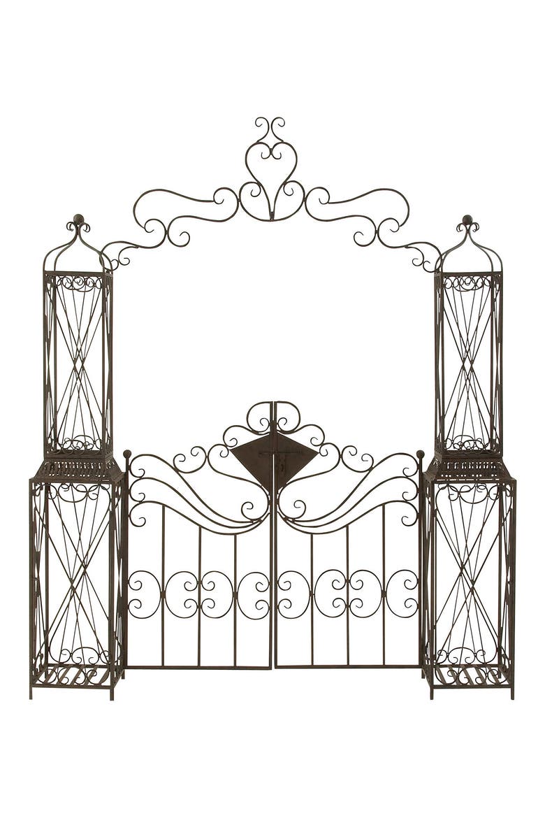 Metal Garden Gate, Main, color, BLACK