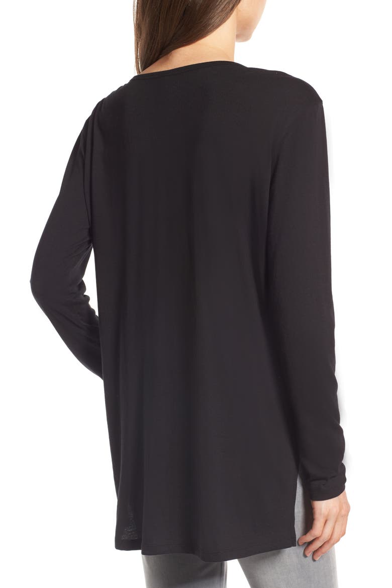Side Slit Tee, Alternate, color, BLACK