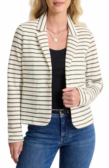 Tommy Bahama Stripe Pique Knit Blazer Jacket