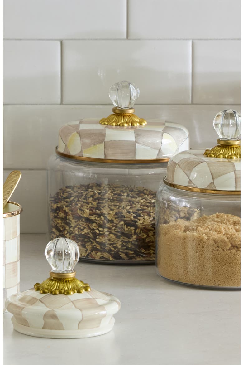 Mocha Check Medium Kitchen Canister, Alternate, color, MOCHA