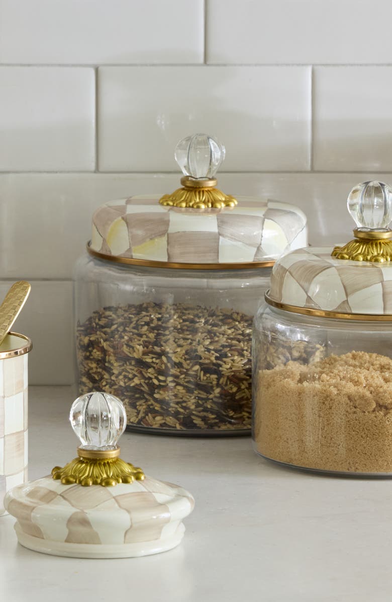 MACKENZIE CHILDS Mocha Check Medium Kitchen Canister, Alternate, color, 
